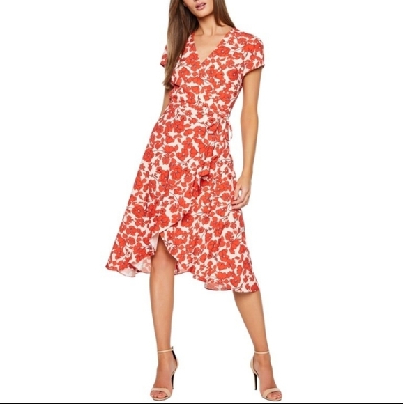 Bardot "Fiesta" Poppy Floral Faux Wrap Dress - Picture 1 of 11